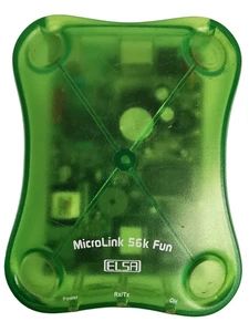 Vintage Green Elsa Microlink 56k Fun Modem D/16kHz No Power Supply - Picture 1 of 6