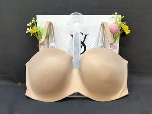 Victoria Secret Lightly Lined Smooth Strapless Bra 34DDD Beige (80289) - Picture 1 of 9