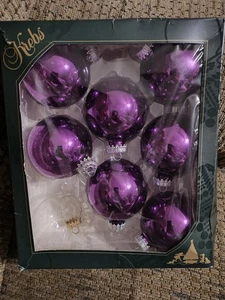 Krebs Weihnachtsschmuck Amethyst Kugeln mit silbernen Kronkorken 2,5" sauber USA - Bild 1 von 7