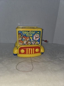 Vintage 1969 Mattel Trusty Tim School Bus Jack in The Box Working Condition  - Bild 1 von 10