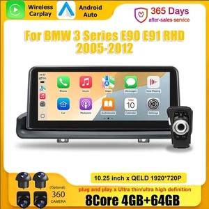 Android 14 Screen CarPlay 4G+64GB WIFI GPS for BMW 3series E90 E91 E92 E93 RHD - Picture 1 of 17