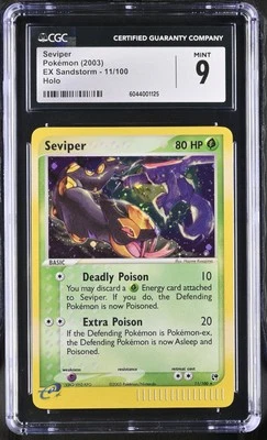 CGC 9 MINT Seviper 2003 EX Sandstorm 11/100 Holo Pokemon Card - Image 1 of 2