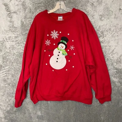 Jerzees Mujeres Invierno Muñeco de Nieve Mezcla Pesada Crew Pullover Sudadera 2XL Rojo Foto 1 de 4
