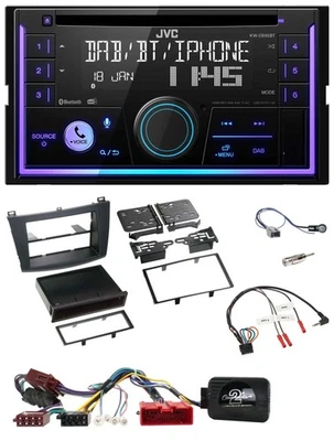 JVC Lenkrad USB 2DIN DAB Bluetooth CD Autoradio für Mazda 3 09-13 aktiv - Bild 1 von 4