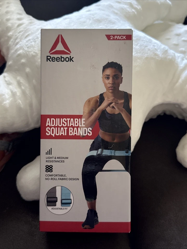Reebok Adjustable Squat Bands 2-Pack 1 Light & Medium Resistance Band Included