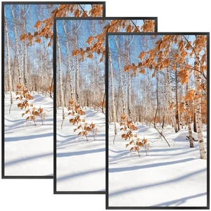 3er Pack A4 Aluminium Bilderrahmen, Schwarz Metall Dünn Posterrahmen für 8,3x11,7 - Bild 1 von 8