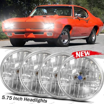 Faros halógenos altos/bajo para Pontiac Catalina GTO Grand Prix 4x 5-3/4 5,75" pulgadas Foto 1 de 4