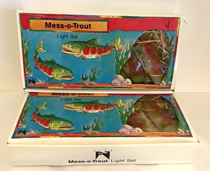 Vintage 1987 Blow Mold Mess-o-Trout Fish String Lights 10 Fish Each New Tested - Picture 1 of 10