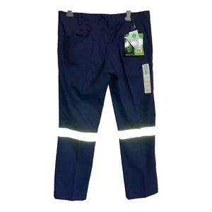 New Workit Cargo Work Pants Women Sz 16 Lightweight Cotton Drill Reflective Navy - Picture 1 of 14