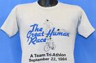 vintage 80s GREAT HUMAN RACE TRI ATHLON RACE SARASOTA FLORIDA 1984 t-shirt S