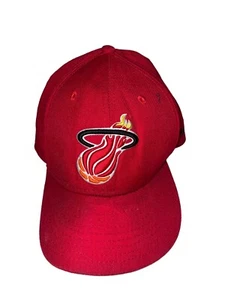 Miami Heat Hat Mens 7 5/8 Fitted Red New Era Hardwood Classics NBA Basketball - Picture 1 of 8