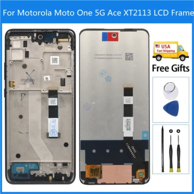 For Motorola Moto One 5G UW Ace XT2113 LCD Display Touch Screen Digitizer Frame - Image 1 of 4