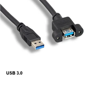 Lot10 6' Panel-Mount Spuer Speed USB 3.0 Type A Extension Cable 5Gbps PC Data - Picture 1 of 1