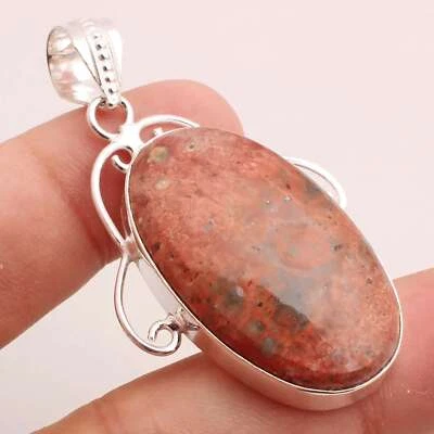 Unakit Edelstein Versilbert Handmade Anhänger Schmuck Geschenk 4.3cm P-13624 - Bild 1 von 3