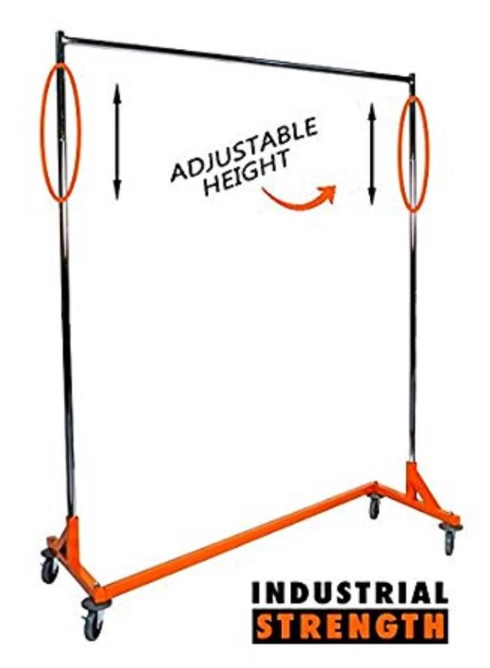 ONLY HANGERS Industrial Strength Z Rack with Built-in Height Extensions - Orange