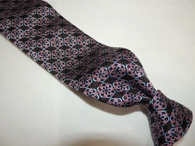 CLÁSICO XMI PLATINO HOMBRE TEJIDO 100% SEDA NEGRO Y ROSA CORBATA 60X4 Foto 1 de 4