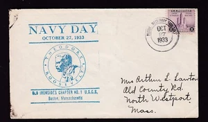 NAVY DAY, BOSTON, MASS. 1933, OLD IRONSIDES CHAPTER NO. 1 U.S.C.S. - Picture 1 of 2