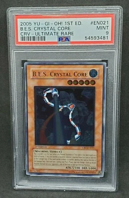 Yugioh PSA 9 MINT B.E.S. Crystal Core CRV-EN021 1st Edition Ultimate Rare 2005 - Image 1 of 2
