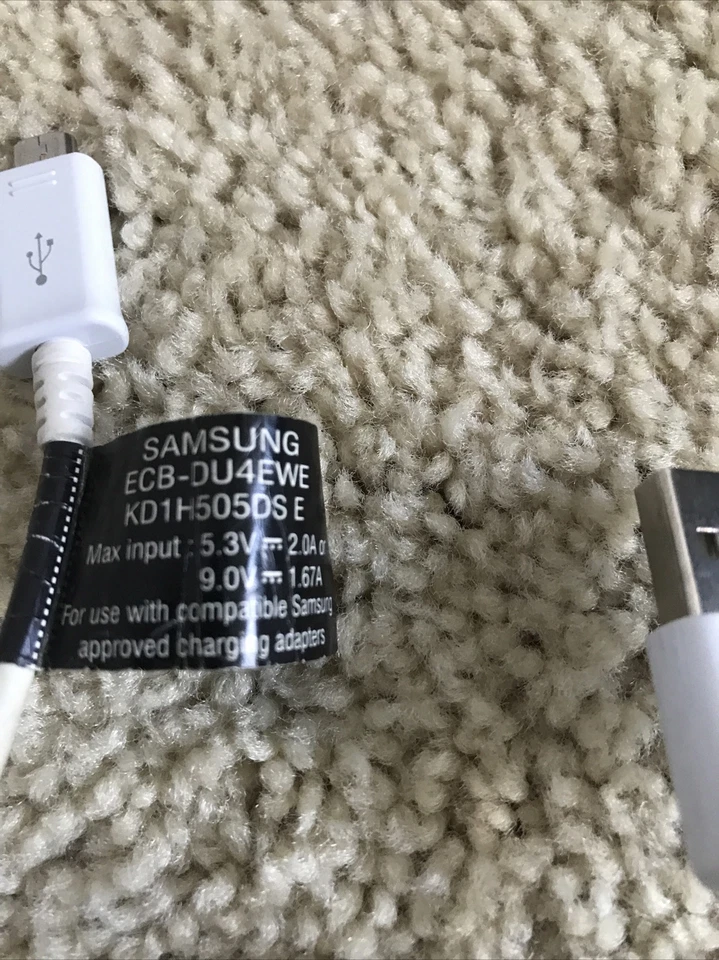 Cable de carga de datos micro USB Samsung ECBDU4EWE para Galaxy Note 4 5 Edge Foto 1 de 3