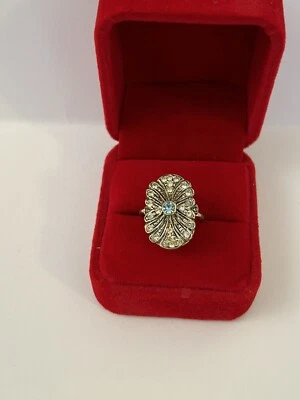ANELLO ARGENTO PAVE’ DA DONNA VERO VINTAGE!!!! - Immagine 1 di 4
