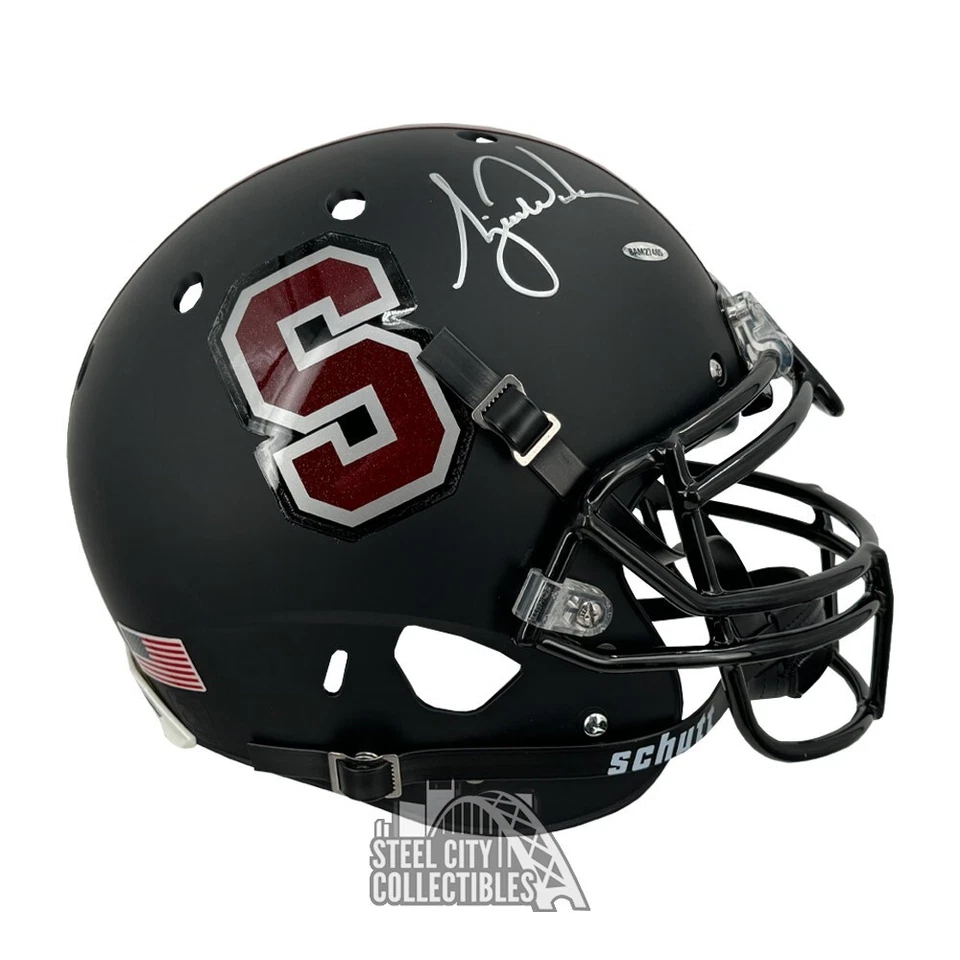 Casco de fútbol americano auténtico autografiado por Tiger Woods Stanford negro Schutt - UDA Foto 1 de 1