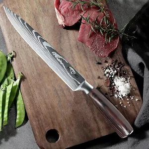 8 Inch Chef Knife Ultra Sharp High Carbon Steel Kitchen Knife Damascus Cleaver - Picture 1 of 12