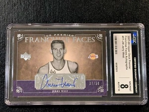 2007 Upper Deck Premier Franchise Faces Jerry West AUTO /50 CGC 8 NM-MT - Picture 1 of 2