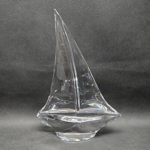 Vintage Signed Daum France Crystal Sailboat Sculpture - Picture 1 of 9