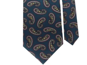 Corbata Bert Pulitzer Hombre 100% Seda Paisley Cuello Gasolina/Vino Multi 3 3/4" x 56" - Imagen 1 de 2