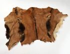 3 Pieces Real Fur Hide Goat Skin Leather Rug for Garment Lining Home Wall Decor