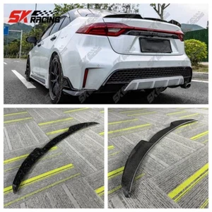 Glossy Black/Carbon Fiber Rear Trunk Lid Spoiler Wing Fits Toyota Corolla 2020+ - Picture 1 of 52