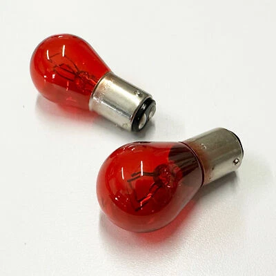 2x Philips Glühlampe rot PR21/5W Metallsockellampe 12V BAW15d 2-Phasenlampe - Bild 1 von 2