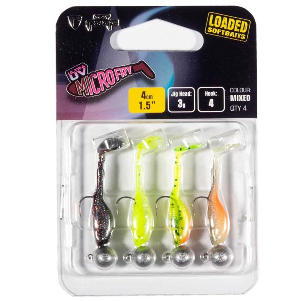 Fox Rage Mini Fry Mixed Pack UV 4cm 3g - 4 montierte Gummifische, Gummiköder    - Bild 1 von 1
