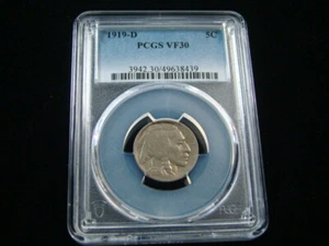 1919-D Buffalo Nickel PCGS Graded VF30 #49638439 - Picture 1 of 4