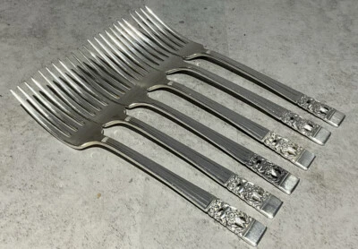 Juego de 6 tenedores de cena Oneida Community Coronation también conocidos como Hampton Court plateados Foto 1 de 4