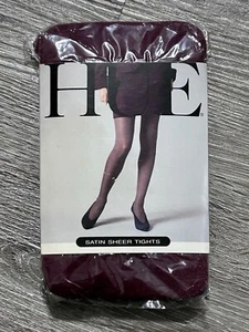 Collant vintage Hue raso trasparente OSFM NUOVO CON SCATOLA rosso bordeaux - Foto 1 di 11