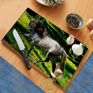 Andalusian Stallion Horse Glass Cutting Board Hot Plate Trivet - Picture 1 of 1