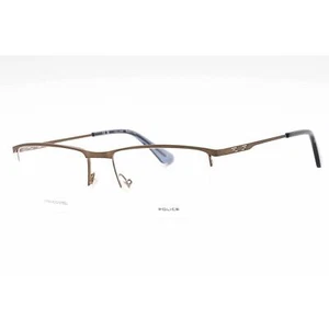 Police Men's Eyeglasses Shiny Glossed Bronze Metal Frame Clear Lens VPLG75M 0F68 - Picture 1 of 2