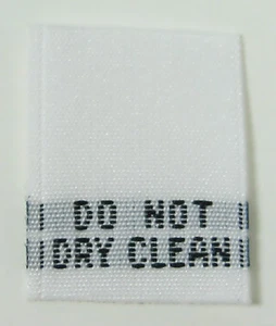 500pcs WOVEN WHITE CLOTHING LABELS, CARE LABEL - DO NOT DRY CLEAN - Picture 1 of 1