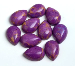 Synthetic Copper Turquoise Pear Flat Back AAA Loose Gemstone Assorted Jewelry - Picture 1 of 3