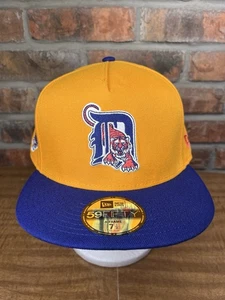 New Era San Detroit Tigers A-Frame Side Logo Gold Blau 59Fifty 7 1/2 Mütze - Bild 1 von 7