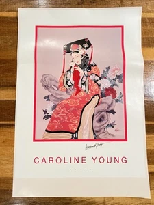 Caroline Young Autographed Signed Vintage Large Rare Poster Chinese Woman Art - Picture 1 of 4