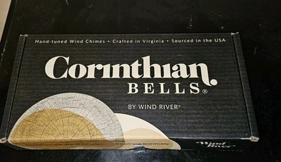 "Campana de viento Corinthian Bells de Wind River 27"" azul cielo sin usar, en caja" Foto 1 de 4