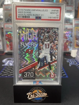 2019 PANINI UNPARALLELED MIKE EVANS HIGH FLYERS BURST 1/1 PSA 10 #HFME BUCS - Image 1 of 2