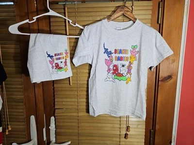 Винтажный 90-х Beanie Babies 2 ПК наряд комплект шорты футболка Kids молодежи XL персонаж  - Изображение 1 из 4