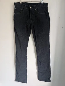 Levi's 505 Black/Dark Blue Corduroy Jeans 32W 36L (T29) - Picture 1 of 8