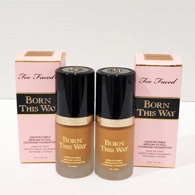 Too Faced Born This Way BUTTER PECAN Undetectable Foundation 1.0 Fl Oz Lot of 2 - Image 1 of 4