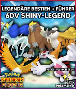 LEGENDÄRE BESTIEN + ANFÜHRER ✨ SHINY 6DV ✨ Pokemon Karmesin und Purpur Lvl 100 - Bild 1 von 22