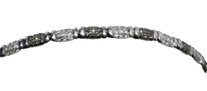 Bracciale Argento Sterling Marcasite & Zirconi Cubici, 925A, 7 pollici - Foto 1 di 7