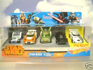 CONFEZIONE DA 5 RUOTE CALDE MATELL STAR WARS R2D2 YODA DARTH VADER SKYWALKER STORMTROOPER - Foto 1 di 6